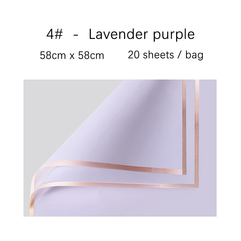 Carta per mazzo da fiorista impermeabile, carta da regalo per fiori freschi con bordo dorato, confezione regalo, artigianato fai-da-te, forniture per mazzo da fioraio: 4