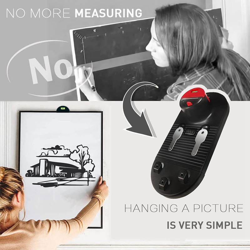 Picture Hanging Kit with Leveling Tool, Zero Measuring Required, Easily Hang Sawtooth, Picture Hanging Essentials
