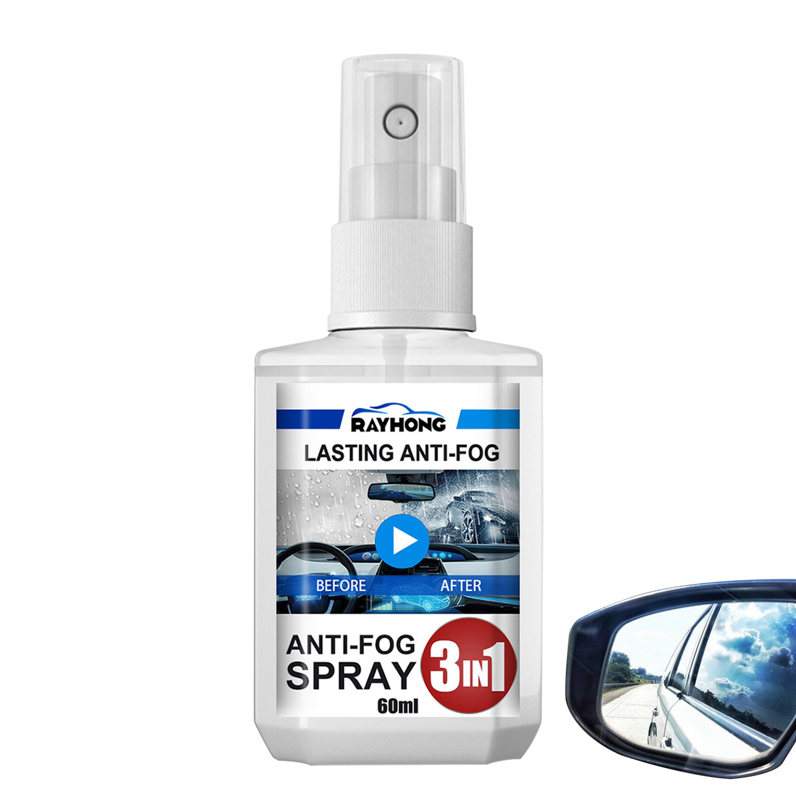 60ml Anti-fog Agent Spray Car Windshield Defogger Agent Auto Glass Rainproof Agent Coating Agent Car Window Anti-fog Spray