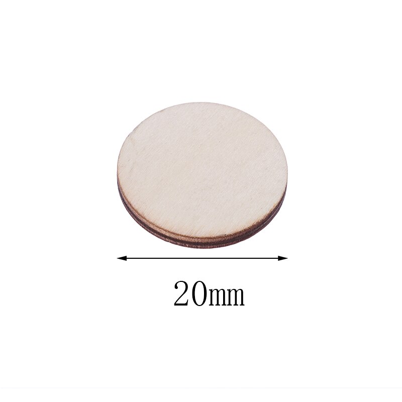100pcs 10mm 20mm Wood Slices DIY Wood Crafts Round Wooden Ornament DIY Craft Wood Piece for Art Crafts Project Home Decoration