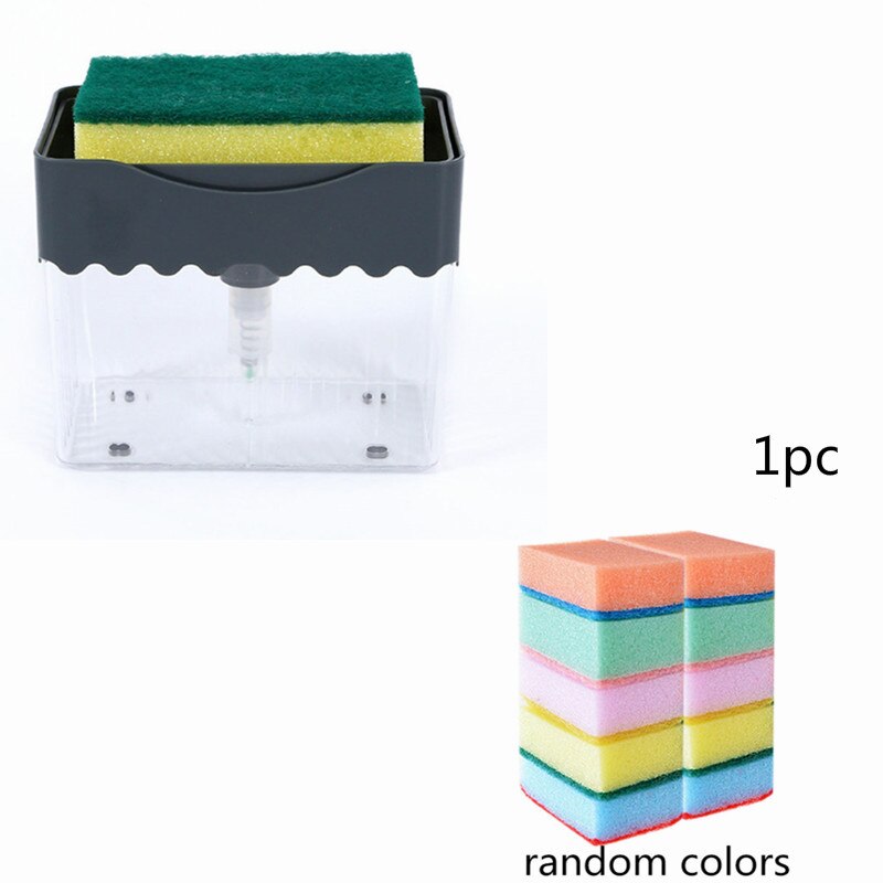 Pump Soap Dispenser And Sponge Caddy For Dish Soap And Sponge Clean Bathroom Fixture Dispensador For Bathroom Kitchen: grey set