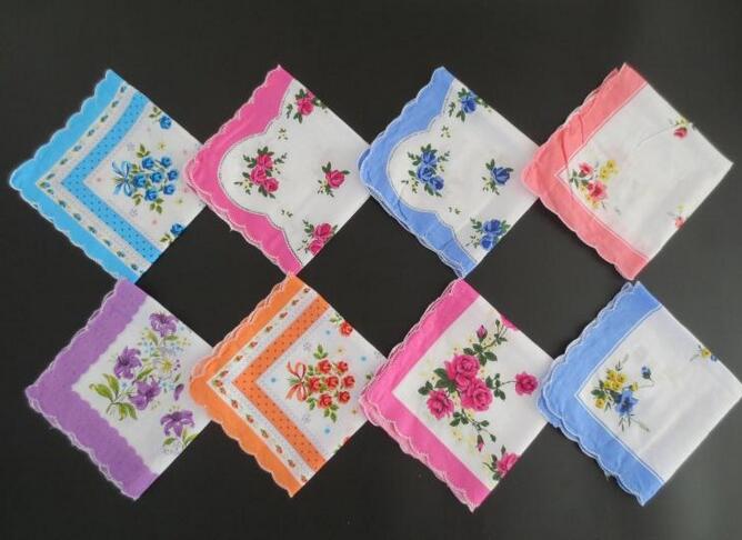 Mouchoir en dentelle Vintage blanc pour femmes, 10 pièces/lot, fleurs en coton imprimées, pour femmes, hommes et enfants, serviettes carrées pour le visage, de mariage