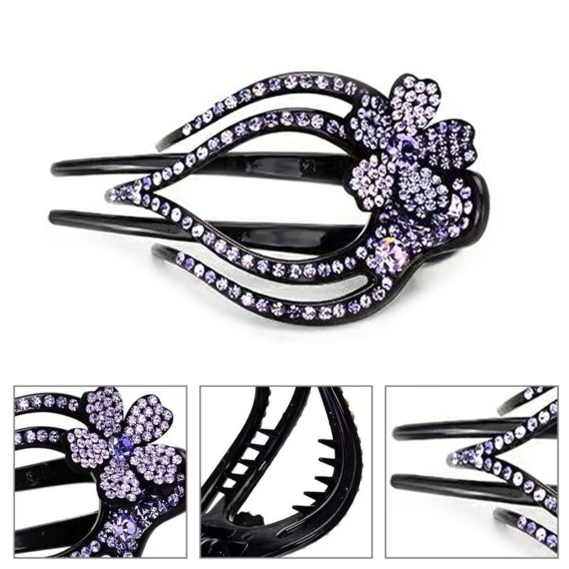 1Pc Rhinestone Flower Duckbill Hair Claws Hair Clips For Women Hairpin Ponytail Headwear Hair Styling Tools Accessories