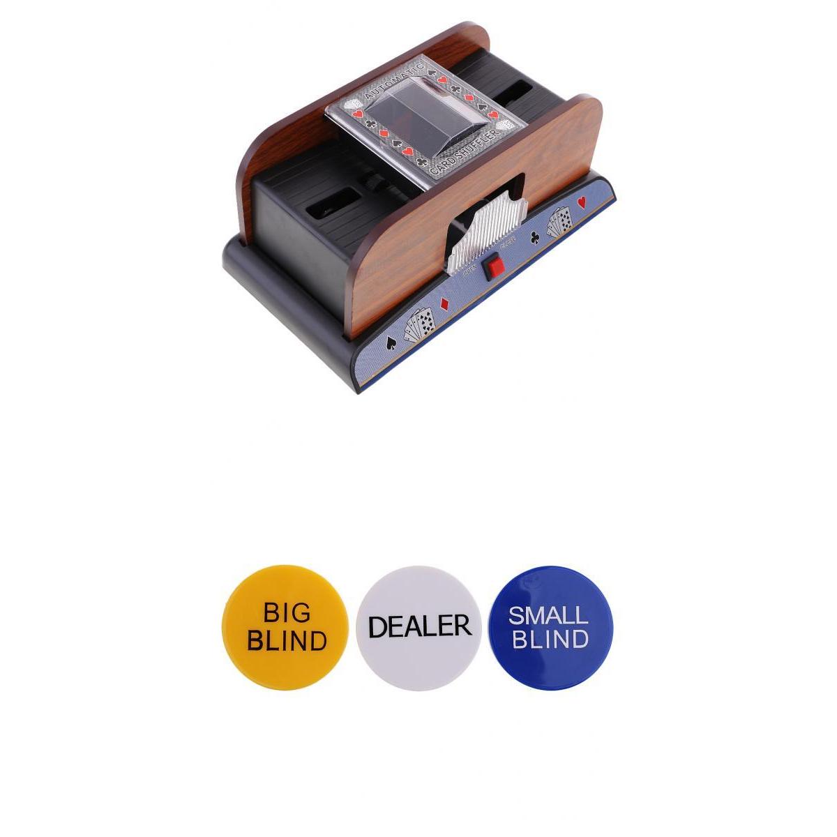 2 Deck Automatic Card Shuffler with 2 Decks of Bicycle Playing Cards + Dealer Button Set
