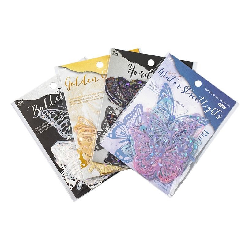 3D Stamping PET Shell Light Sticker Butterfly DIY Butterfly Cake Decoration Party Supplies Butterfly Cake Ornaments