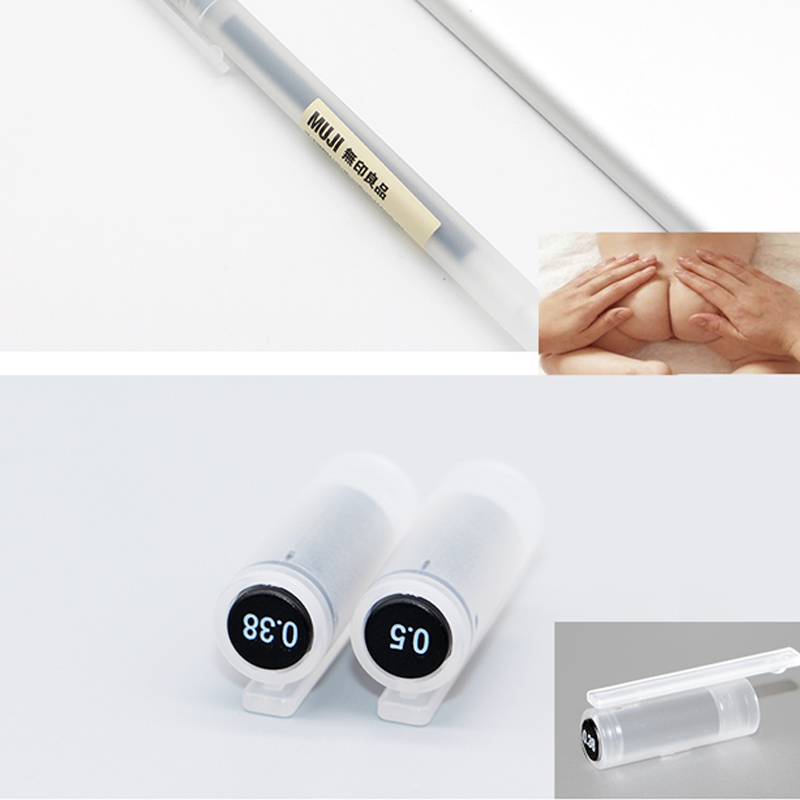 3 stk original mujis gel pen sort/blå/rød/dyb blå 0.38mm 0.5mm blæk farve pen kontor skole japan stationær гелевая ручка