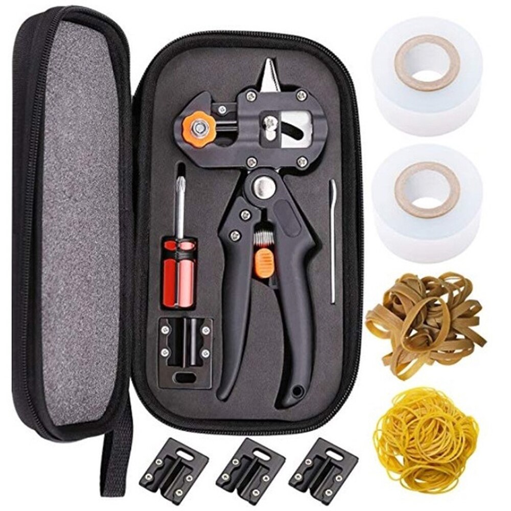 Outils de bonsaï pour arbres fruitiers, sécateur de jardin , Kit d'outils de coupe, de greffage de jardin domestique: Black