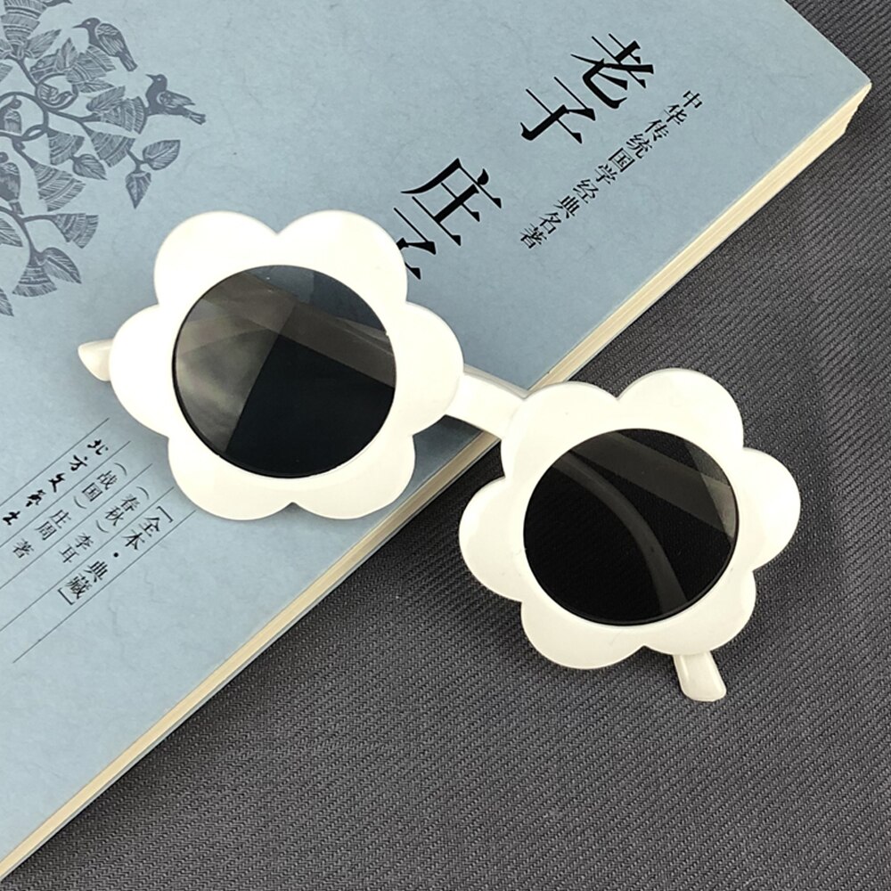 Gafas de sol con montura de flores para bebés y niños pequeños, lentes de sol Unisex con montura de flores, redondas, Anti-UV, para exteriores: C
