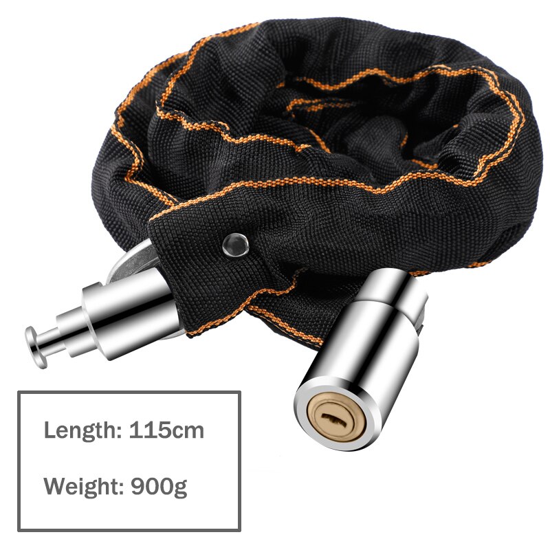 Coolchange Bike Chain Lock Outdoor Bike Protector Cycling Chain Lock Safe Anti-Theft Bicycle Chain Lock For Motorcycle Lock: Big