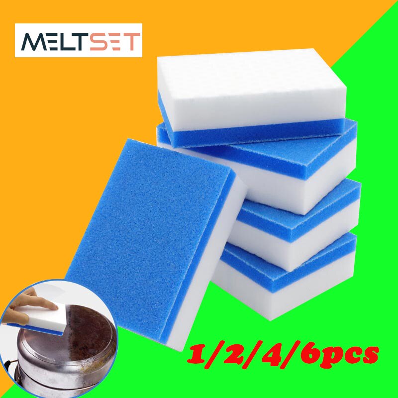 1/2/4/6Pcs Magic Spons Gum Blauw Emery Spons Keuken Tool Schotel Pot Borstel melamine Spons Cleaner Roest Remover Brush