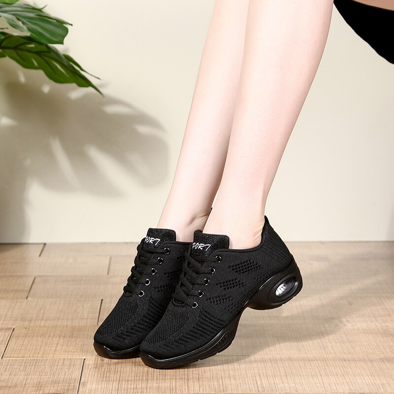 Sneakers dansschoenen dames moderne dames ballroom meisjes tango vierkante hakken sport casual dansschoenen zachte onderkant