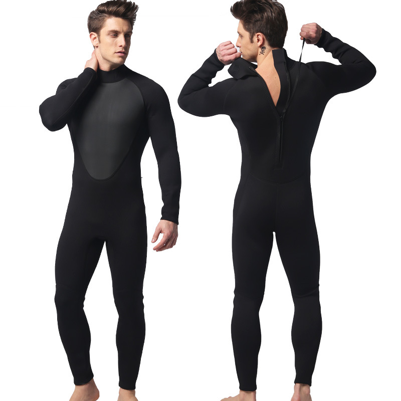 3MM Men&#39;s Neoprene Diving Suit Against Cold Warm Men&#39;s Surf Clothes Diving Suit One Piece Body Suit Full Suit for Swimming: MY001 / S