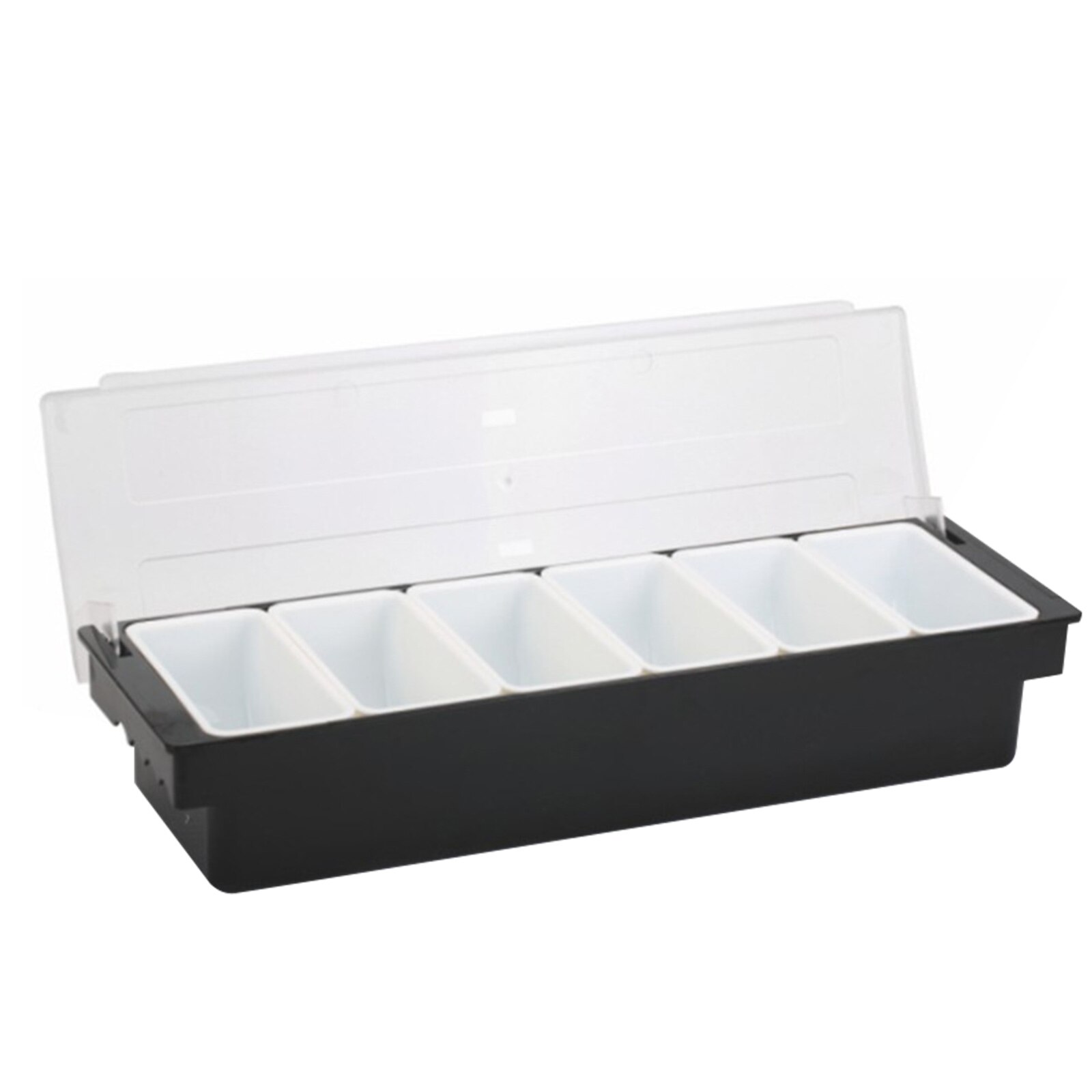6 Compartment Condiment Dispenser Bar Fruit Caddy Garnish Tray Kitchen Spices Storage Holder Accessories: Default Title