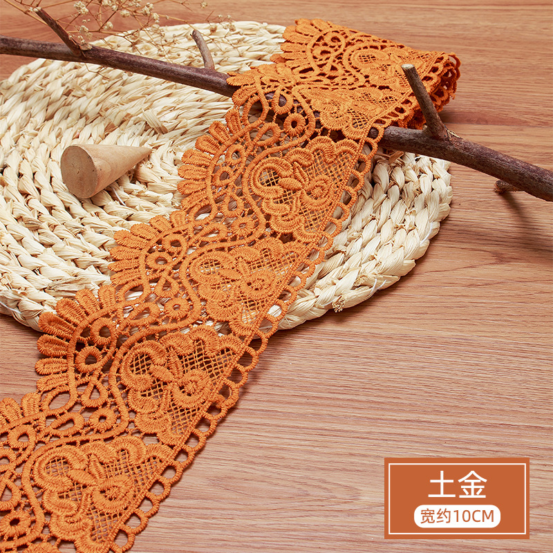 3 meter bloemen geborduurd kant lint DIY kleding naaien stof 10 cm handgemaakte ambachten materiaal uitgehold wateroplosbare tape: Multi-Colored