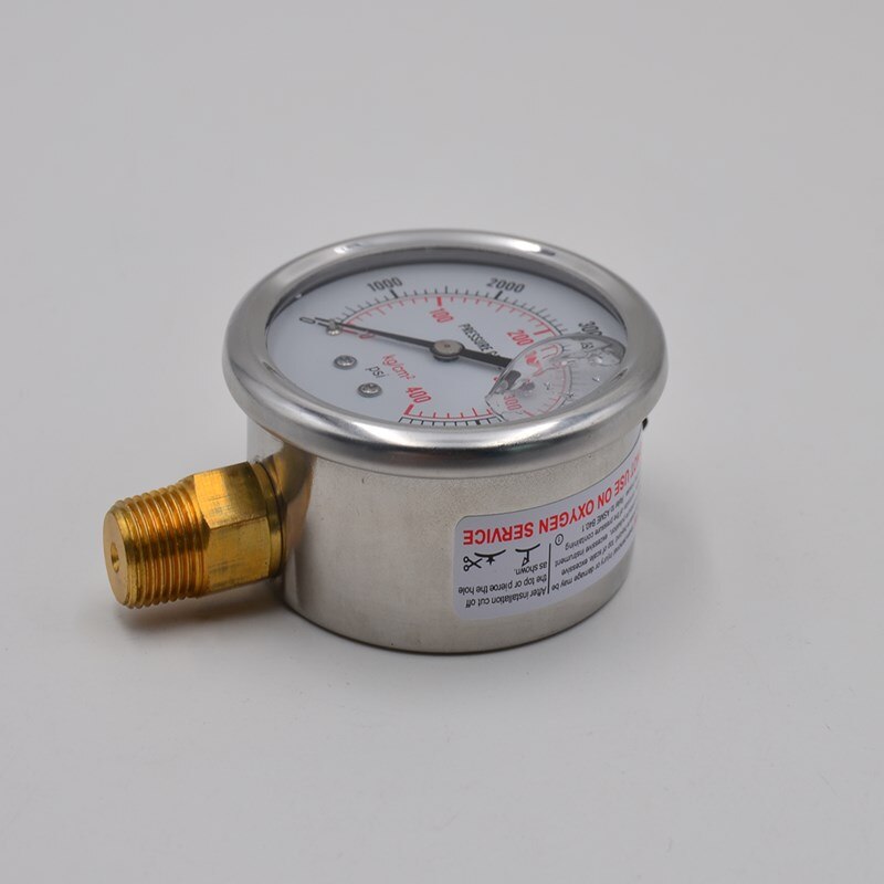0-5000 PSI Gauge Filled Hydraulic Pressure Liquid