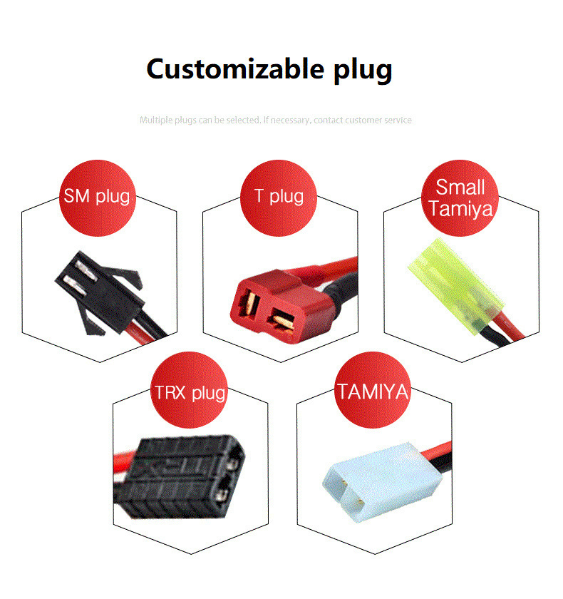 RC Car Battery HJ 2S 7.4V 350mAh 30C Lipo Battery For AXIAL SCX24 90081 C10 1/24 Rc Car Models Accessories 7.4V Battery