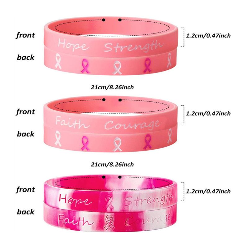 Silikon Gummi Armband Armband Hoffen Festigkeit Glauben Mut Erwachsene Jugendliche Bangl Q6PB