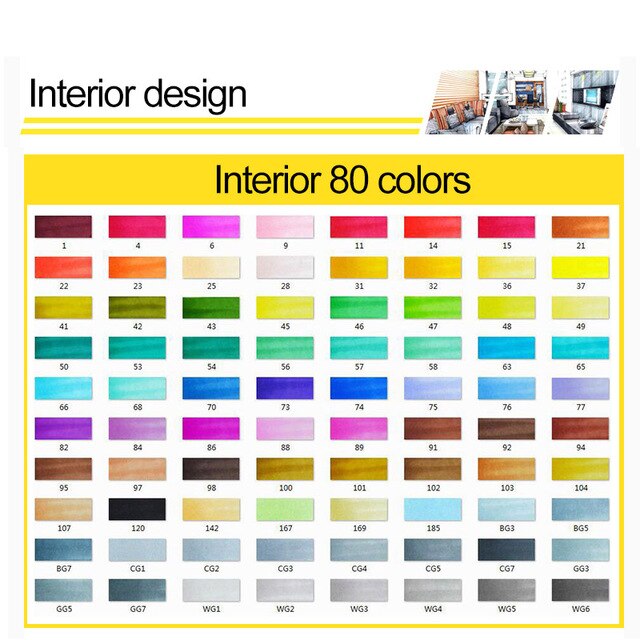 Conjunto de marcadores TouchFive de 30/40/60/80 colores, marcadores de dibujo de doble cabeza, tinta a base de Alcohol aceitoso, materiales de arte para dibujar: 80 interior design