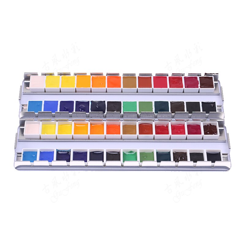 6/12/24/36/48Pcs Empty Half/Full Pan White Half Pans Paint Plastic Watercolor Paint Grid Half Pans Artists Palette Art Supplies