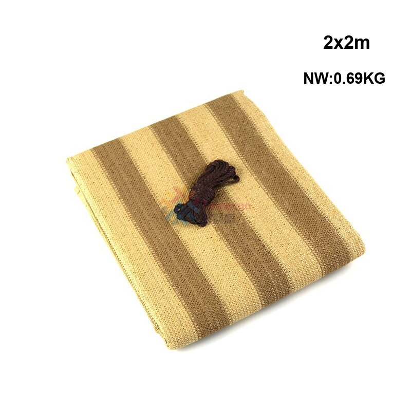 Tewango Gelb + Braun Streifen Schatten Netz Garten Sukkulenten Pflanzen Sonne Block Tuch Terrasse Dach Schattierung Vorhang 1X2 M 2X2 M 2X2,4 M: 2X2M