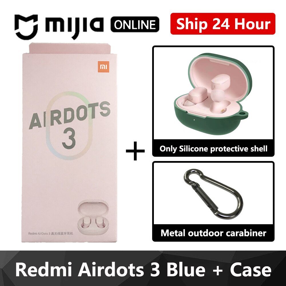 Xiaomi Redmi AirDots 3 Wireless Bluetooth 5,2 Schnelle Lade Kopfhörer Stereo Bass Mit Mic Freisprecheinrichtung Mi Earbuds Für iPhone: Pink add green