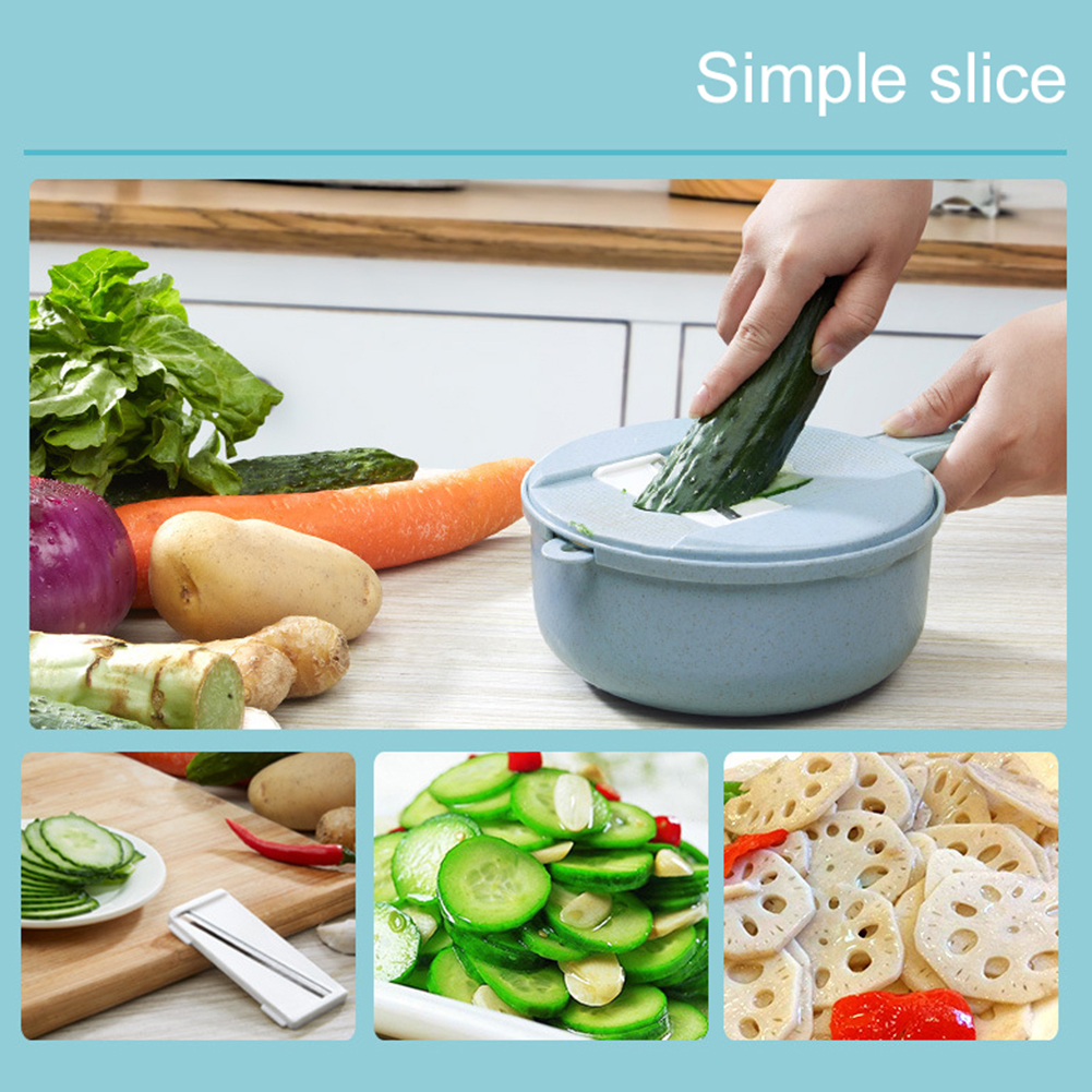 Multifunction Wheat Straw Manual Vegetable Cutter Carrots Potato Slicer Shredders Egg Filter Kitchen Tools Pink Blue