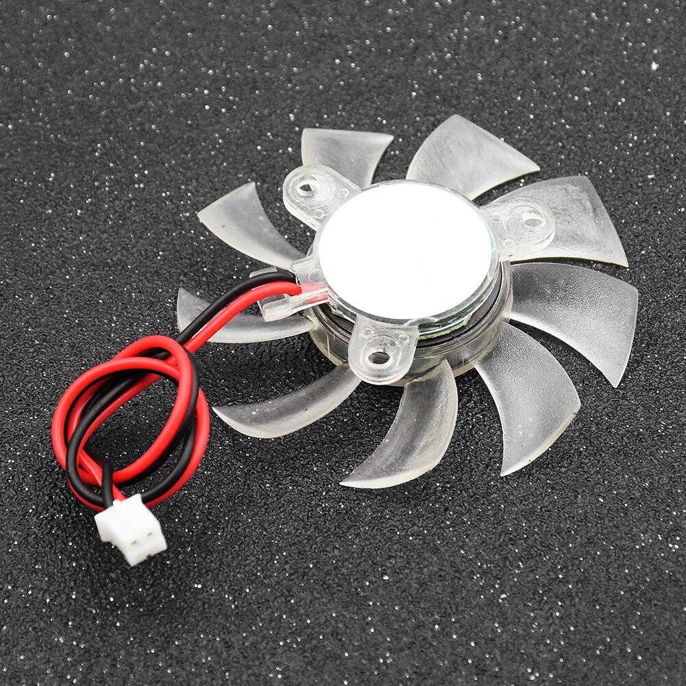 Transparent 12V 2 Pin 9 Blades PC VGA Video Graphics Card Heatsink Cooler Cooling Fan 55 X 10 Mm Computer Replacement Fans