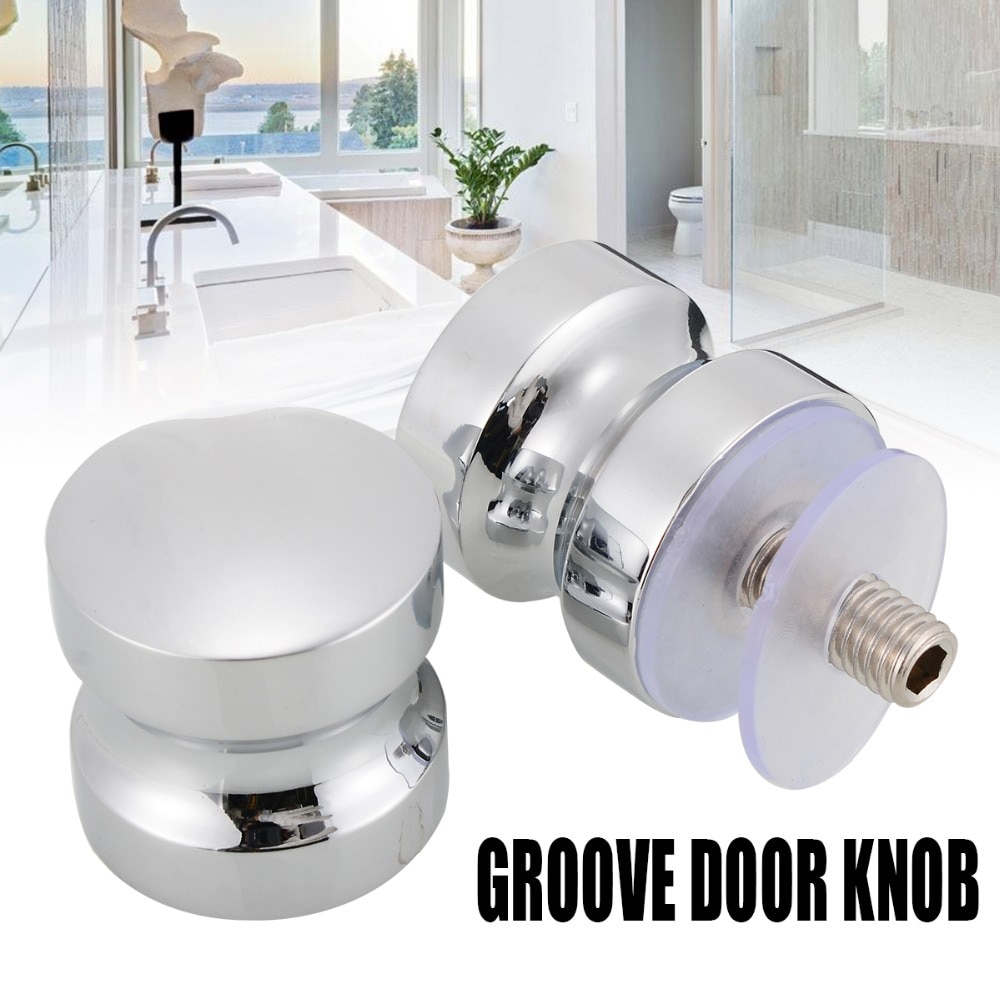 Aluminum Alloy Door Knob Single Groove Plated Door Knob Bathroom Shower Cabinet Pull Handle For Door Accessories Mayitr