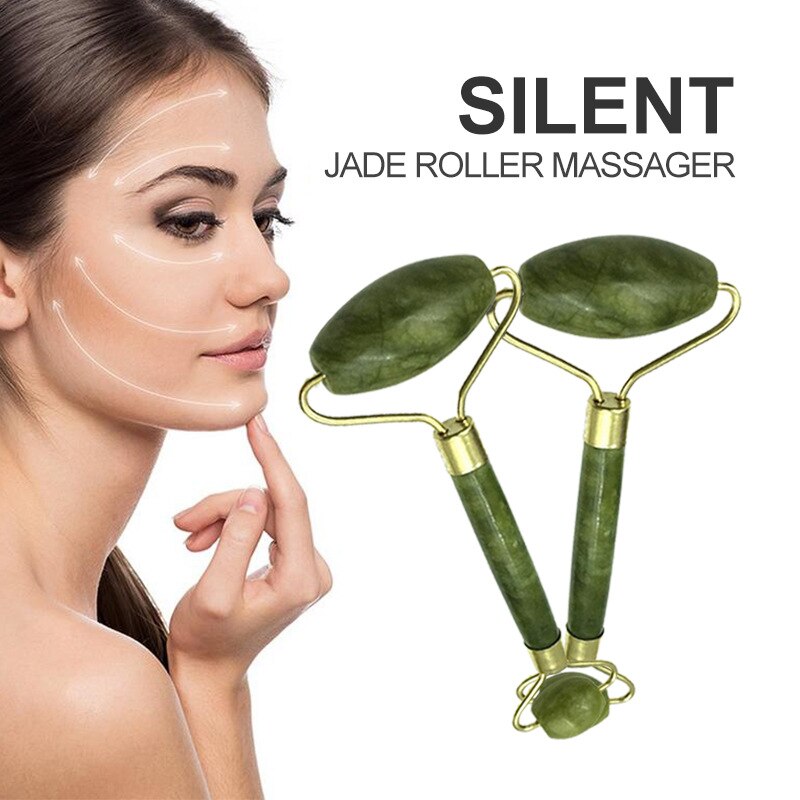 Dubbele Hoofd Gezicht Lift Massage Jade Roller Gezicht Lichaam Hals Massager Natuurlijke Jade