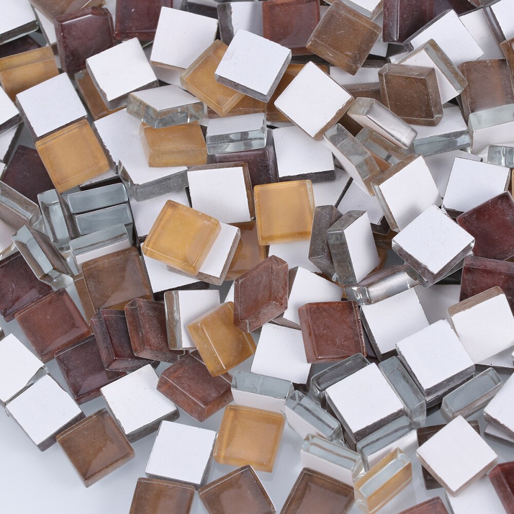 300Stck Bunte Kristall Glas Mosaik Fliesen Kreative Handwerk DIY Dekorative Fliesen Zauberstab Hintergrund Dekoration (Orange)