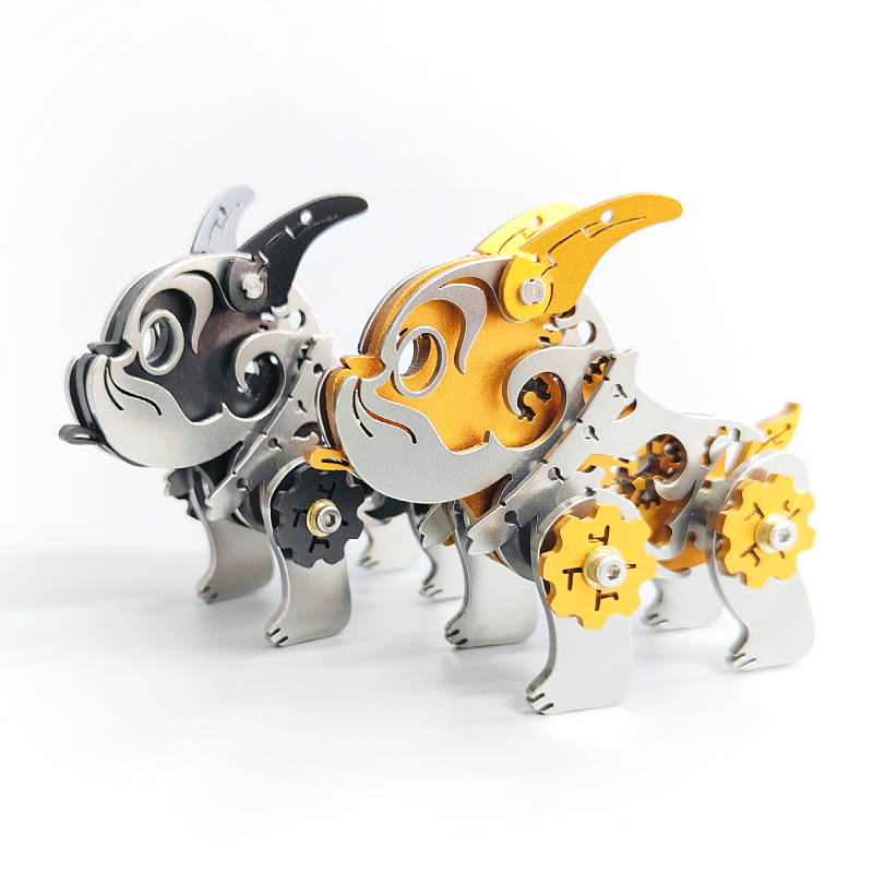 MOKR Bulldog 3D Metal Puzzle Toy DIY Assembly model kits Christmas Birthday Education and training