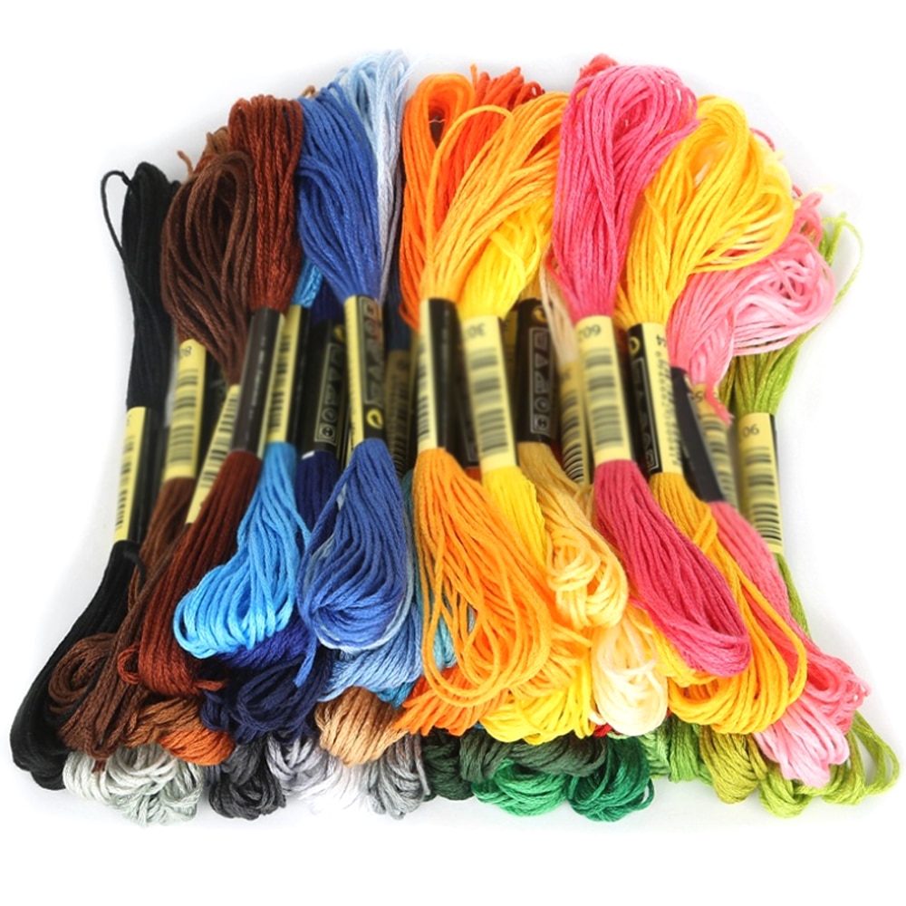 8 Uds Multicolor similares DMC hilo DIY Cruz puntada algodón ovillos de costura de hilo de bordado Kit de seda herramientas de costura