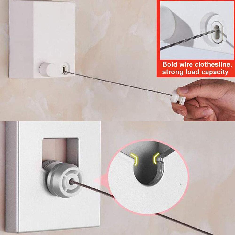 Retractable Laundry Clothesline Indoor Outdoor Wall Hanging Stretch Washing Clothes Line Shrinking Balcony Invisible Line