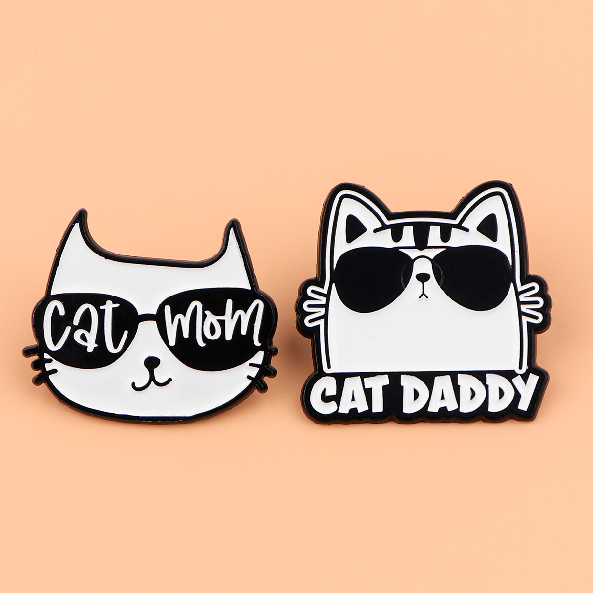 Broche en émail chat Cool, citations amusantes, broches de revers, Badge sur sac à dos, accessoires pour vêtements, bijoux à la , pour papa et maman