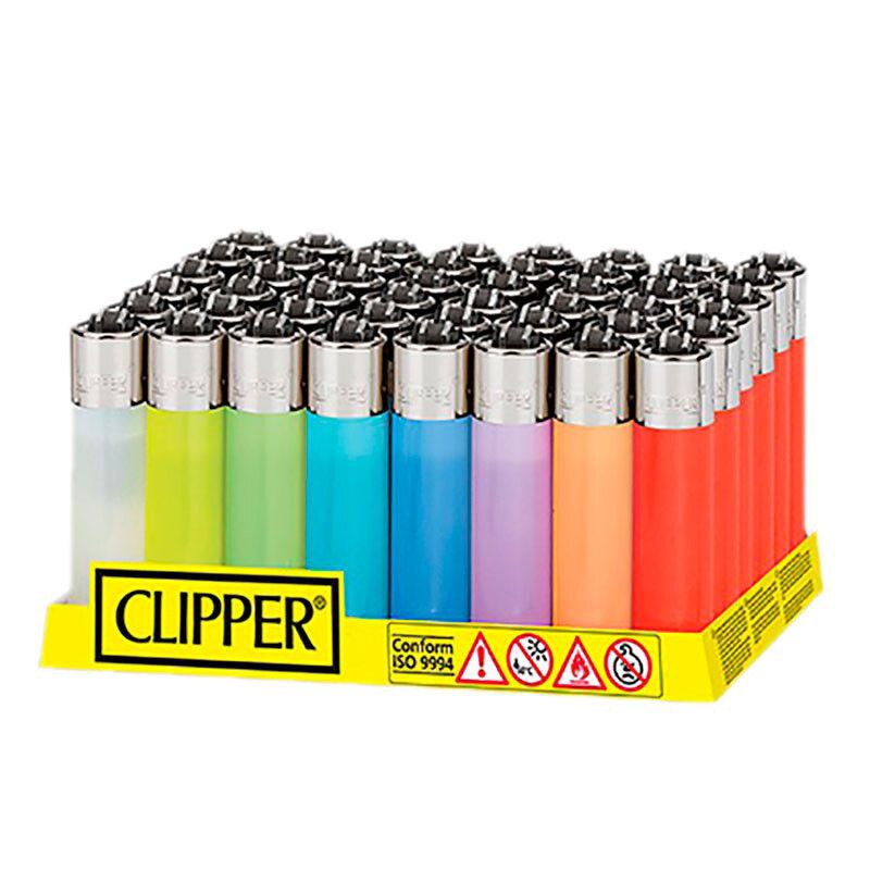 Clipper Pack de 48 Mecheros encendedores Clipper de colores translucidos Pocket