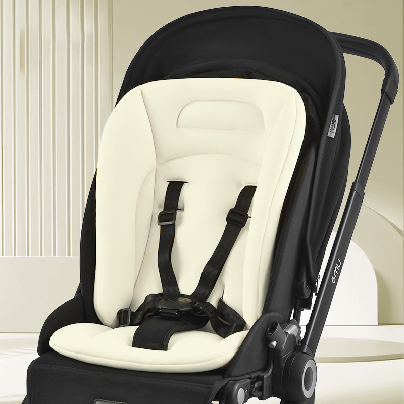 Colchão universal para carrinho de bebê, almofada de algodão adequada para yoyo/bugaboo/cybex, tapete macio reforçado, acessórios para carrinho de bebê: Preto