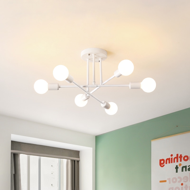 Loftslamper vintage multipel  e27 lampe fod sort/hvid/guld til stue / spisestue / soveværelse led loftslampe