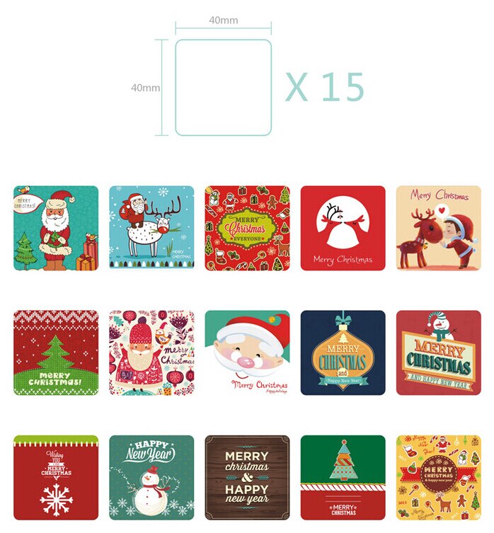box christmas sticker labels,38 designs cute christmas stickers for seal envelopes
