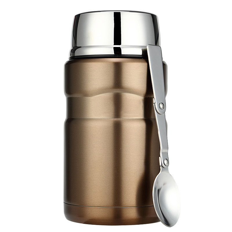 RUIDA 550ML 700ML thermos for food container with spoon stainless steel vacuum flasks thermoses thermocup ST183: 550ML / Gold