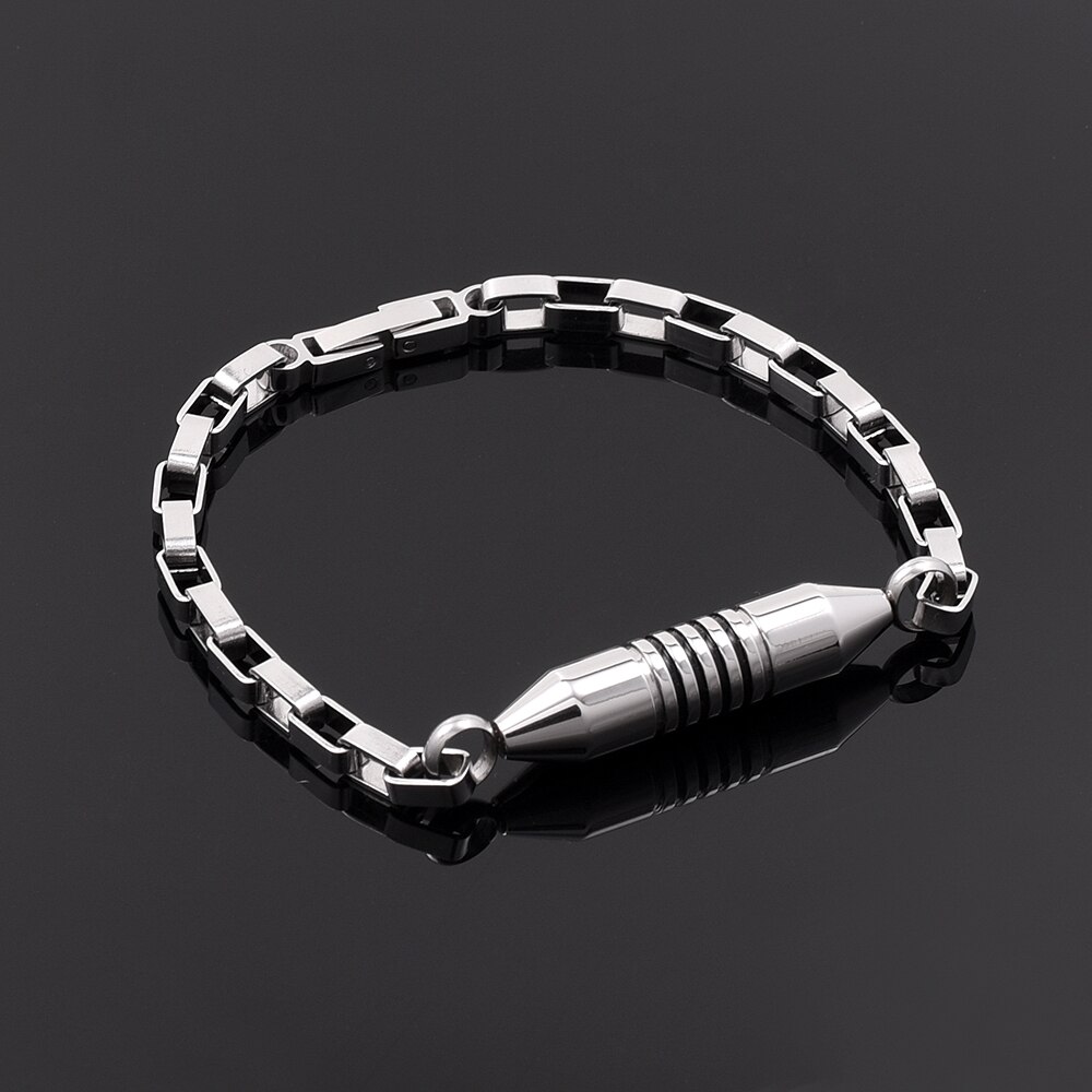 Zylinder Urne box verbunden kette Armband Männer/Frauen Edelstahl Mini Feuerbestattung Armreif Schmuck Asche Medaillon