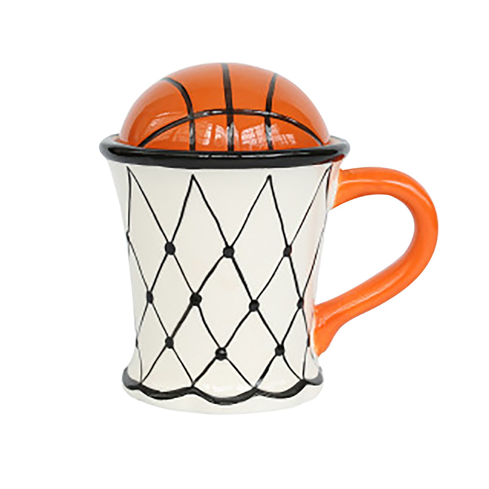 Unique basketball football tea cup shape cute cartoon cup ceramic coffee breakfast water cup home household kitchen supplies