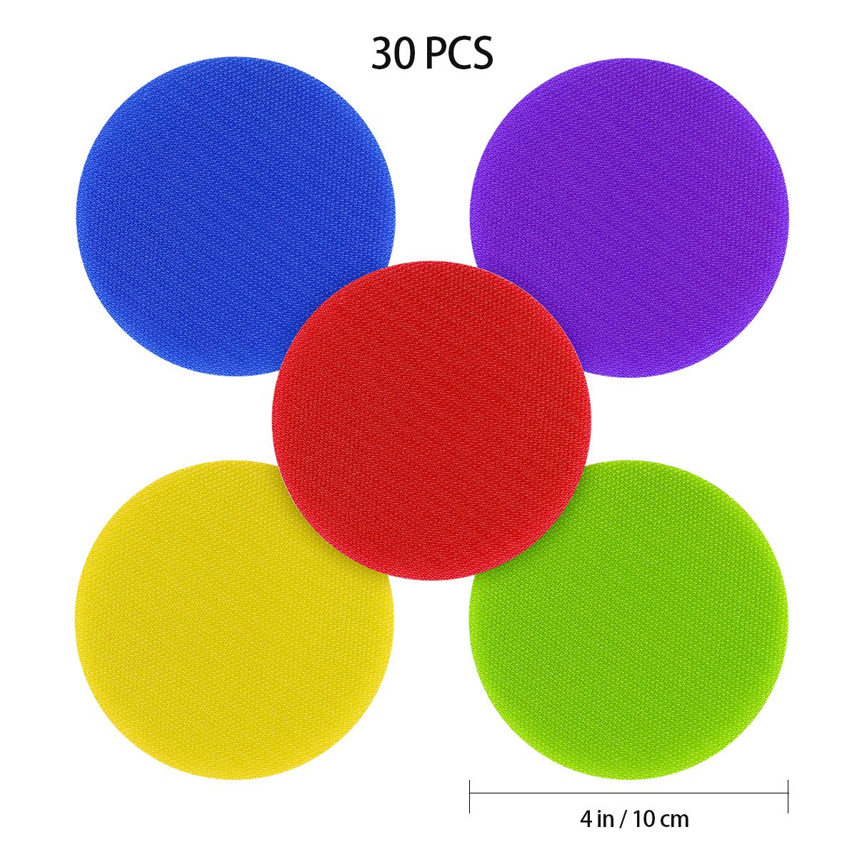 Vorcool 30 stk tæppeplads sidemarkører klasseværelset farverige cirkler magiske klistermærker børns spiltræningsforsyninger