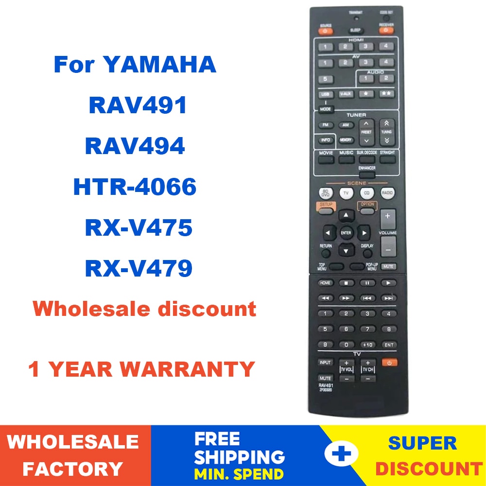 RAV491 ZF30320 Remote control For YAMAHA RAV494 HTR-4066 RX-V475 AV Receiver Radio RX-V375 ,RAV521 For RXV377 RXV377BL