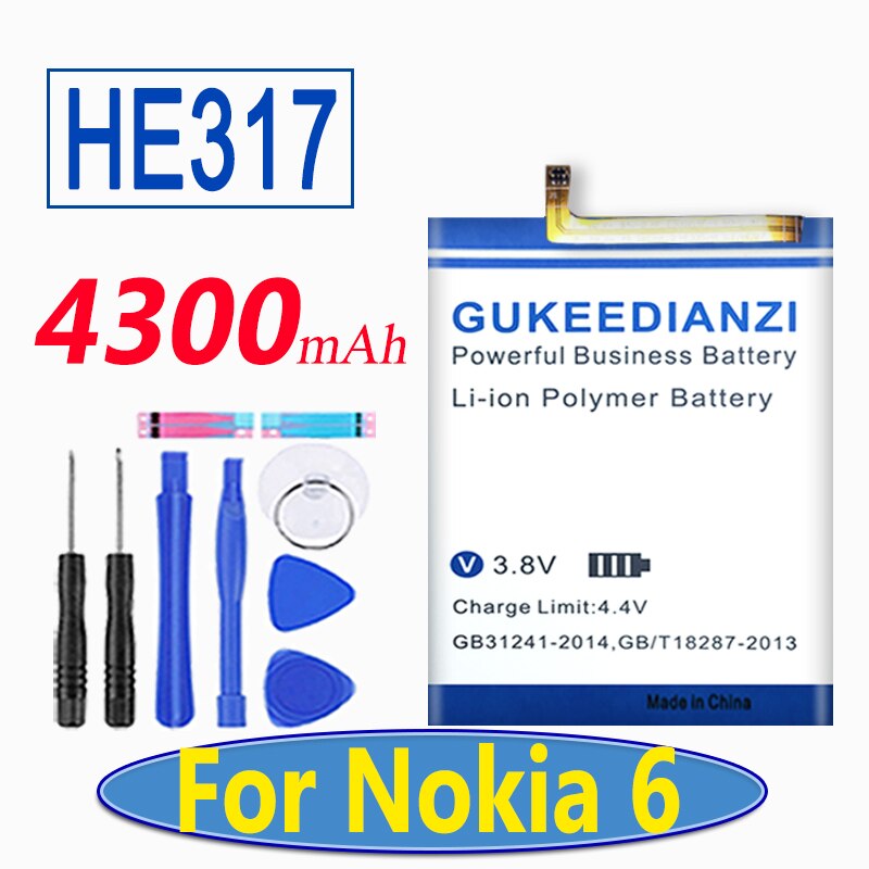 GUKEEDIANZI Batteria Ad Alta Capacità Per Nokia 2 3 5 6 7 7 Plus 8 HE338 HE319 HE321 HE336 HE317 HE335 HE316 HE340 HE346 HE328: HE317