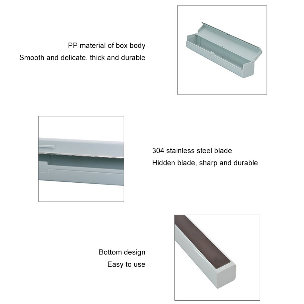 Plastic Wrap Dispenser Met Cutter Hervulbare Vershoudfolie Dispenser Keuken Aluminiumfolie Wax Paper Praktische Snijgereedschap