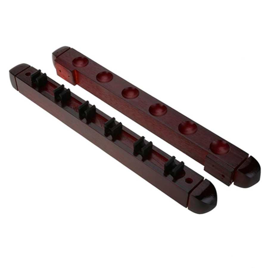 Pool cue rack 1 set 40cm 6 clip trä cue wall rack monterad biljard biljard snooker stick hållare rack för snooker tillbehör