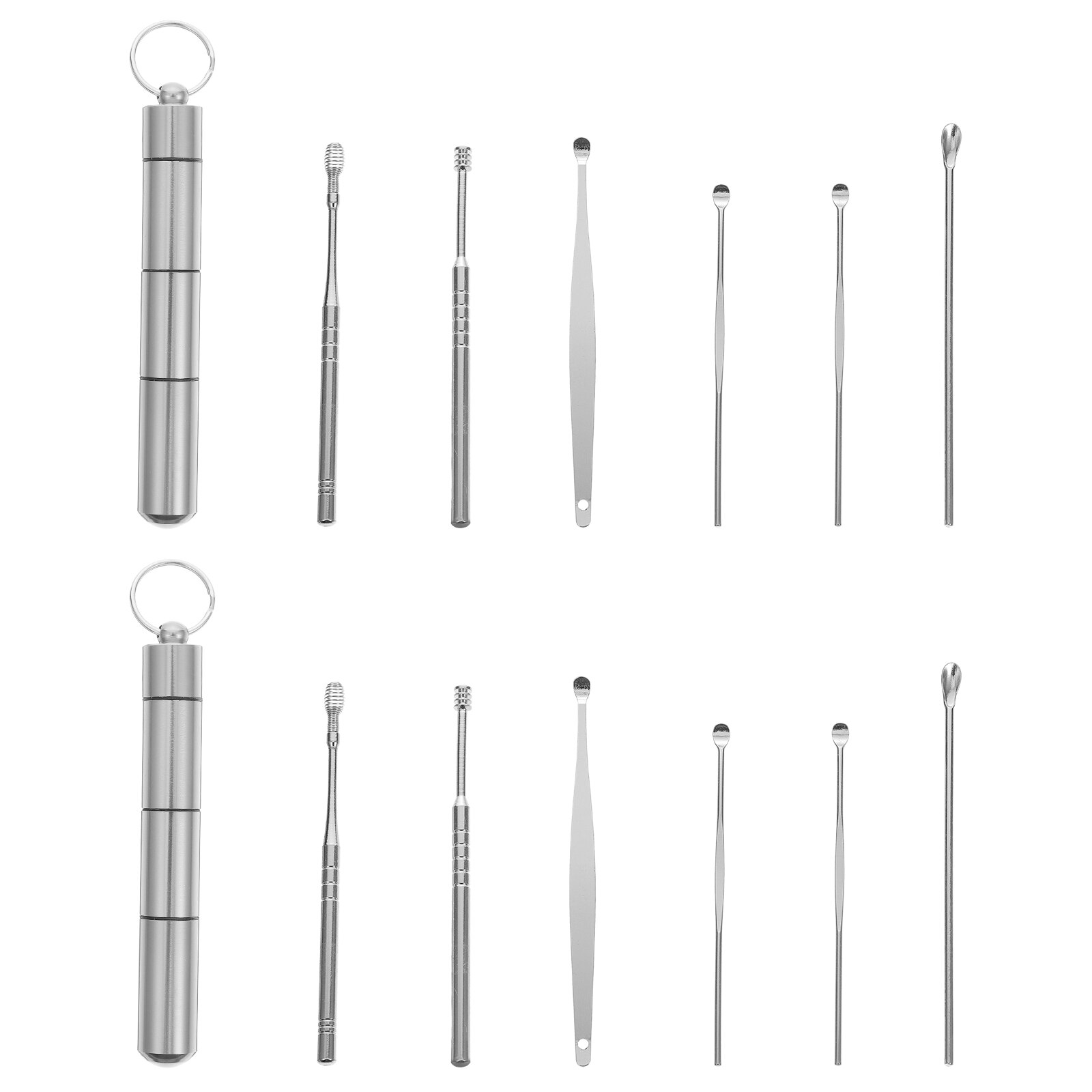 12pcs/2 Sets Ear Picking Spoon Tools Earwax Removal Tools Portable Ear Cleaning Tools: Default Title
