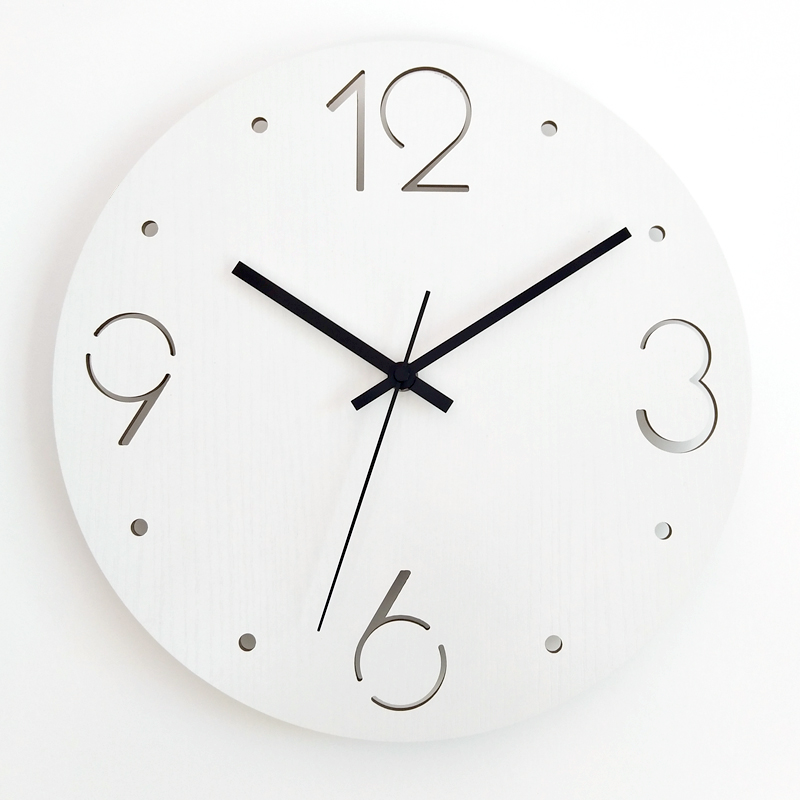 nordisch Große Wanduhr Zauberstab Uhr Holz Moderne Wohnzimmer Schlafzimmer Stille Gelb Uhren Büro Küche Pendule Wandbild Dekor Saat: Stil 4 / 12Zoll (30.5CM )