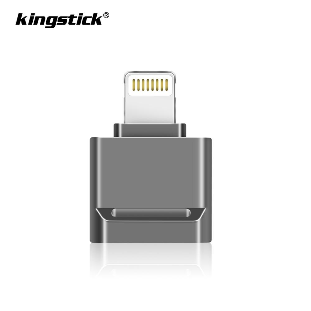 Kingstick mini usb flash-stasjon pendrive for iphone  /7/7 pluss /8/ x usb/otg/lightning 2 in 1 penn-stasjon for ios ekstern: 16gb / Grå
