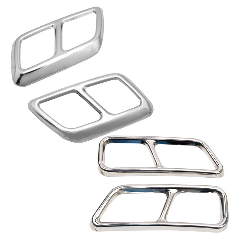 Rvs Achter Uitlaat End Tip Pijp Outlet Cover Frame Decor 2 Stuks Voor Cadillac
